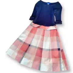 ブルーレーベルクレストブリッジ ドッキングワンピース チェック Aライン