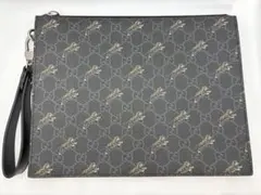 美品 グッチ キャンバス クラッチバッグ エンブロイダリー タイガー ブラック 美品 グッチ キャンバス クラッチバッグ エンブロイダリー