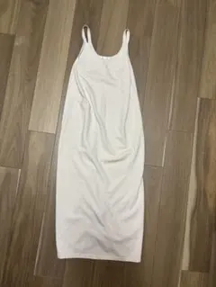 ホワイト リブ編み カーディガン付きセットアップ