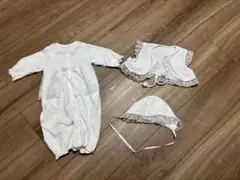 セレモニードレス 新生児用 退院着　帽子・ベスト付き