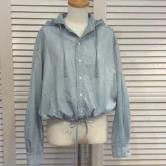 近年モデル　ラルフローレン ドローストリングシャンブレーフーデットシャツ2024