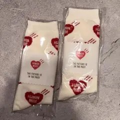 全新HUMAN MADE ハートロゴソックス 2足セット Lサイズ 白赤