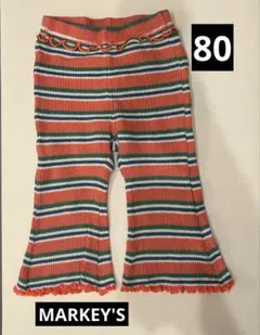 MARKEY'S ボーダーフレアズボン　80