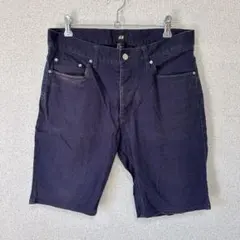 H&M エイチアンドエム メンズ ストレッチ ショートパンツ ネイビー M相当