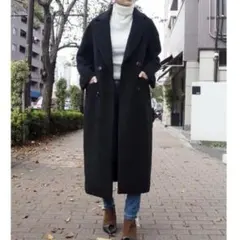 MURUA ムルーア ダブルブークレコート ブラック