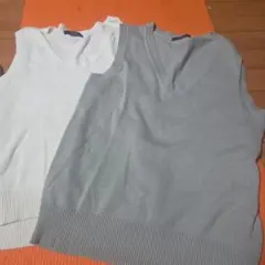 ニットVネックスクールベスト2点セット