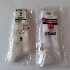 [新品、未使用] adidas 、FINE GREENスポーツソックス　2足組