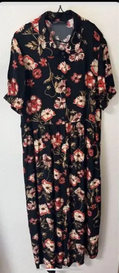 ZARA 花柄　ボタニカル　シャツワンピース　S 未使用タグ付