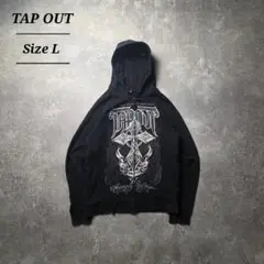 00sTAPOUTジップアップパーカーフーディーy2kグランジ十字架ブラック黒L