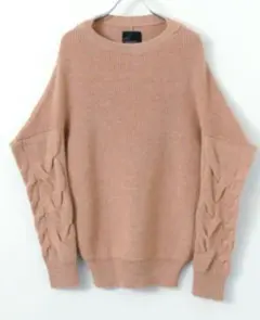 アーバンリサーチROSSO片畦ドルマンスリーブニットプルオーバーピンク