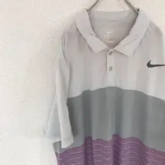 USA古着 ナイキ NIKE オーバーサイズ ポロシャツ XL ボーダー