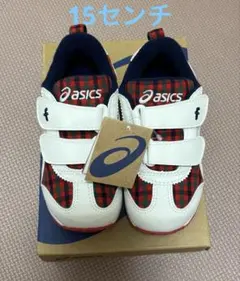 ファミリア　アシックス　スニーカー　16センチ　赤系チェック　XF チェック ファミリア アシックス 赤チェック 12 5 asics ベビーシューズ