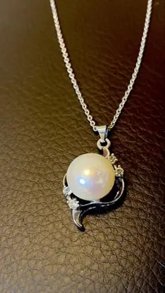 パールモチーフ ネックレス シルバーカラー