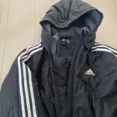 adidas フード付きダウンコート 黒