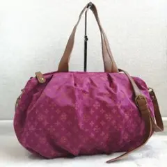 ラシット ショルダーバッグ 2way ミニボストン　モノグラム　ピンク　軽量