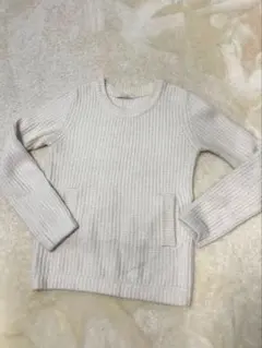 Aveniretoile オフホワイト リブニットセーター 長袖　36