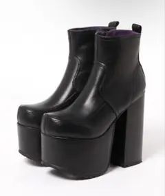 「YOSUKE/ヨースケ」超厚底プラットフォームショートブーツ 24.5cm 黒