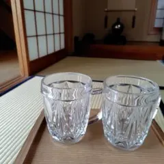 【昭和レトロ】クリスタルジョッキ　グラス×2客　ビールジョッキ