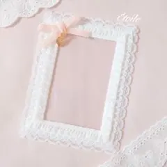 B7サイズ　トレカケースデコ　硬質ケース　硬化ケース　レースデコ　ピンクリボン