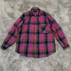 チェックネルシャツ（F）ピンク メンズ 長袖のサムネイル