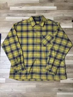 チェックシャツ イエロー L