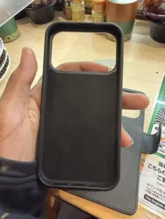 ブラック手帳型ケース カードポケット付き