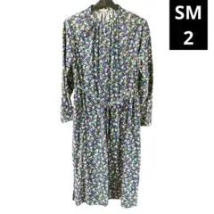 最終価格SM2 サマンサモスモス　いちご柄ロングシャツワンピ　ネイビー
