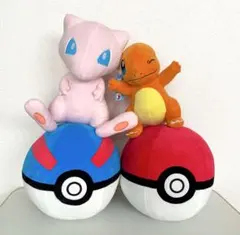 モンスターボール　スーパーボール　ミュウ リザードン ぬいぐるみ　大
