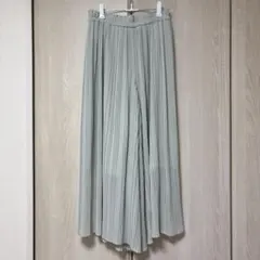 プリーツワイドパンツ ライトグリーン