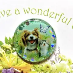 NO 545レジン　ヘアゴム　ブローチ　ハンドメイド　猫ちゃん