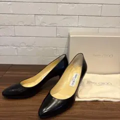 ジミーチュウ　黒レザー　パンプス　24.0