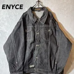 ENYCE エニーチェ　デニムジャケット ブラックデニム Y2K ロゴ刺繍　XL