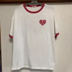 INGNI 半袖Tシャツ ハートロゴ ホワイト レッドのサムネイル