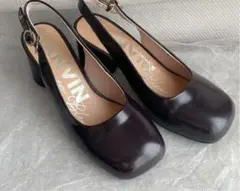 【美品】　ランバンオンブルー バックストラップパンプス S
