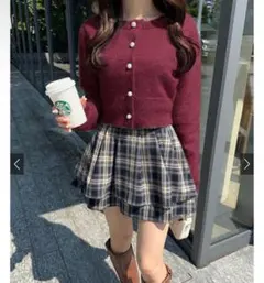 GRL グレイル ラメシャギーニットカーディガン レッド mh30