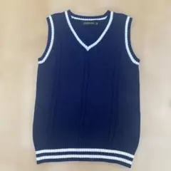 ネイビー Vネックベスト