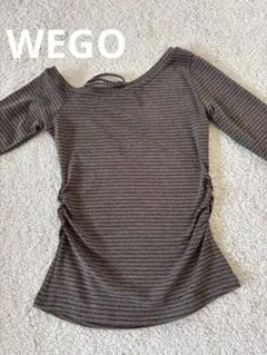 WEGO ボーダー 長袖 カットソー ブラウン