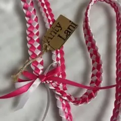 ハワイアンリボンレイ ピンクとホワイト
