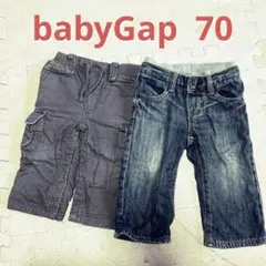 ☆babyGap 70サイズ/パンツ2枚セット☆男の子/デニム/カーゴ