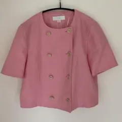 新品 ZARA ピンク ダブルブレスト テーラージャケット 半袖