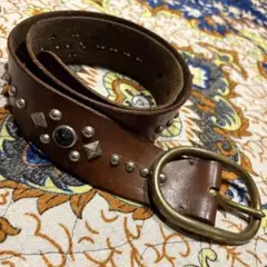 RALPH LAUREN イタリア製スタッズウエスタンベルト カウボーイルック