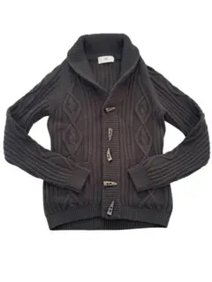 SHIPS ショールカラー ケーブル編み ウールカーディガン　M