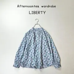 Afternoontea wordrobe LIBERTY バンドカラー　シャツ