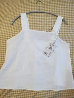 無印良品　ホワイト ドット柄 タンクトップ