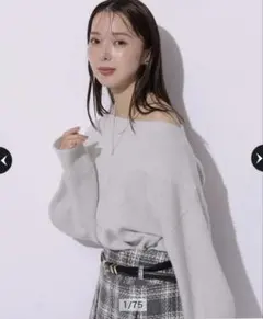 【マイストラーダ】アクアオフショルニット　オフ白
