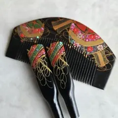 漆塗 櫛 笄 簪 蒔絵 螺鈿 かんざし 髪飾り 和装小物 成人式 卒業式 せ7