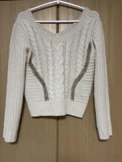 【d.i.a】 SONGEURd.i.a 細見え アイボリー ニットトップス