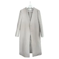 FRAY I.D ノーカラー ロングコート ベージュ