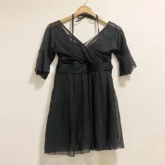 水着 レディース 体型カバー ワンピース 黒 オシャレ Vネック ブラック 軽量