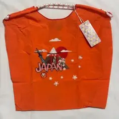 新品 D.KELLY 刺繍 トートバッグ JAPAN 日本 オレンジ
